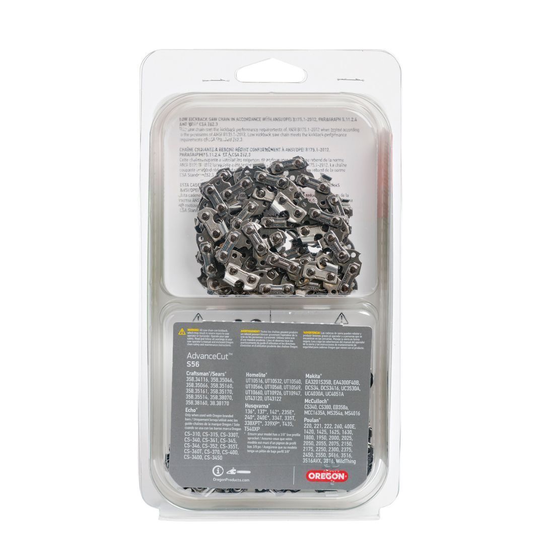 Oregon S56 AdvanceCut Chainsaw Chains 2-Pack, 56 Drive Links Grey