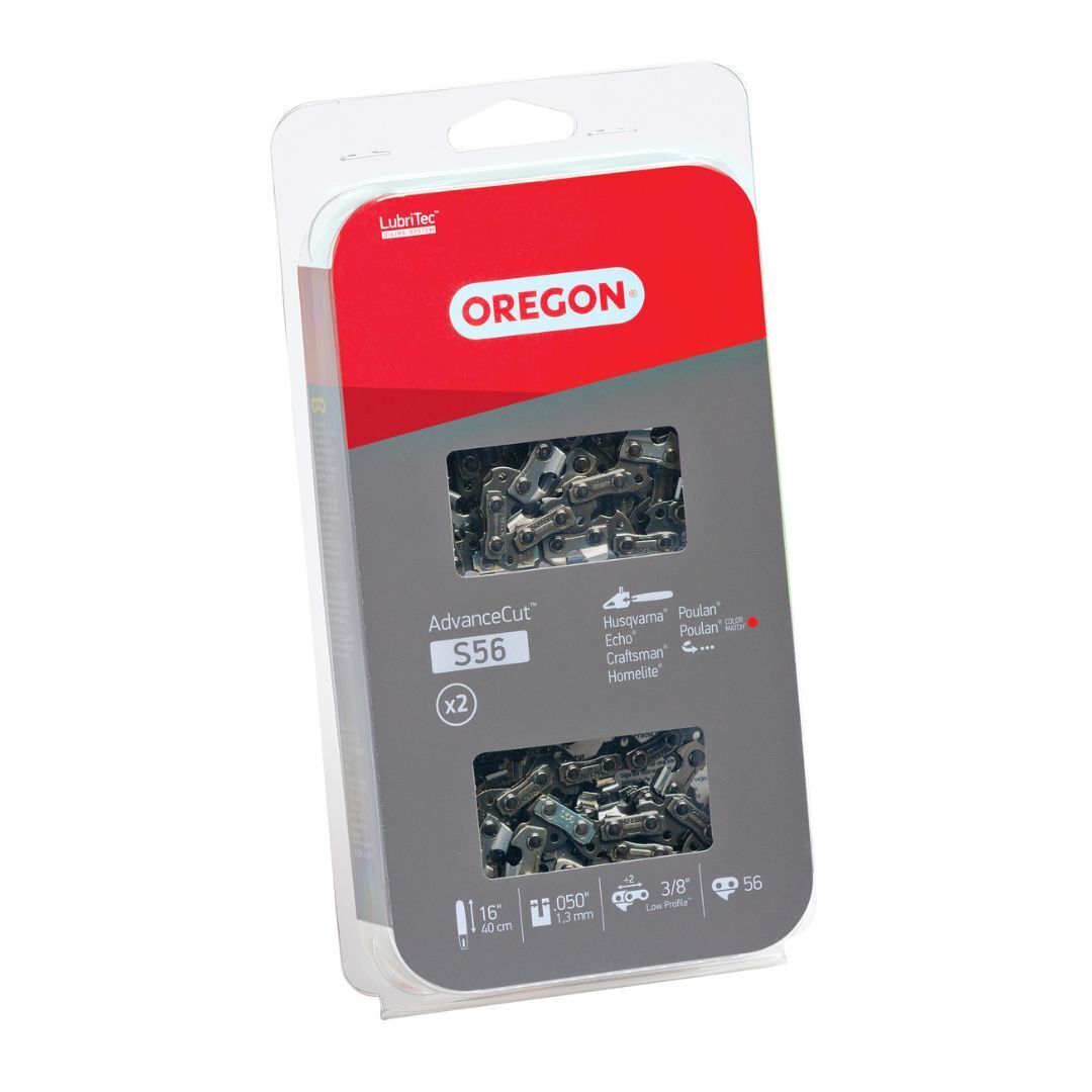 Oregon S56 AdvanceCut Chainsaw Chains 2-Pack, 56 Drive Links Grey