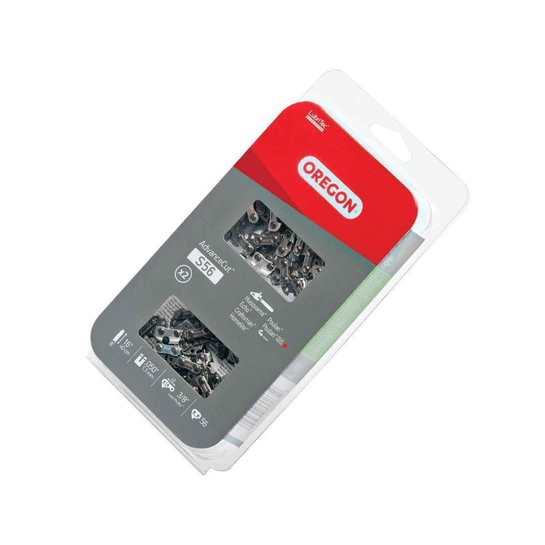 Oregon S56 AdvanceCut Chainsaw Chains 2-Pack, 56 Drive Links Grey