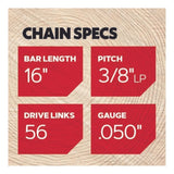 Oregon S56 AdvanceCut Chainsaw Chains 2-Pack, 56 Drive Links Grey