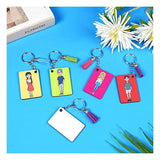 HTVRONT Sublimation Rectangle Keychain Blanks Bulk with Blue Protective Film (120Pcs)