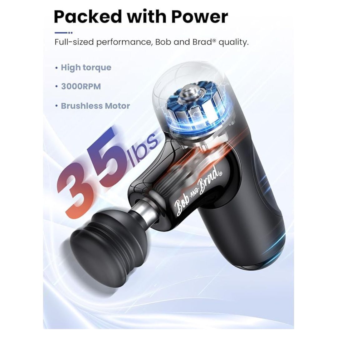 BOB AND BRAD Q2 Mini Pocket-Sized Deep Tissue, with Carry Case