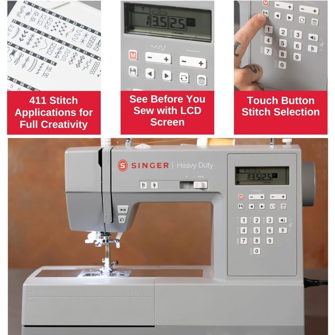 SINGER | HD6700C Electronic Heavy Duty Sewing Machine with 411-Stitch