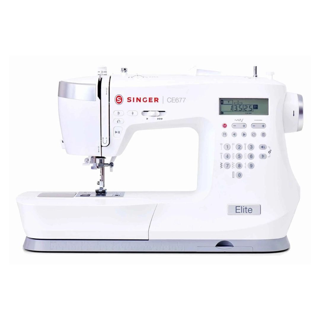 Singer Elite CE677 Computerized Sewing Machine with 200 Built-in Stitches, White (Refurbished)