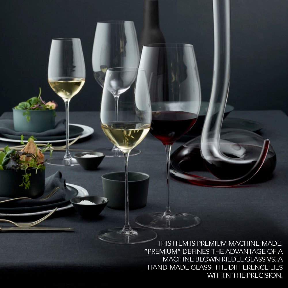 Riedel Supperleggero Riesling Wine Glass (3) with Cloth, and Pourer with Stopper