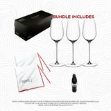 Riedel Supperleggero Riesling Wine Glass (3) with Cloth, and Pourer with Stopper