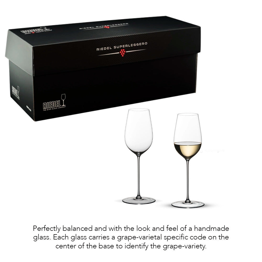 Riedel Supperleggero Riesling Wine Glass (3) with Cloth, and Pourer with Stopper