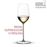 Riedel Supperleggero Riesling Wine Glass (3) with Cloth, and Pourer with Stopper