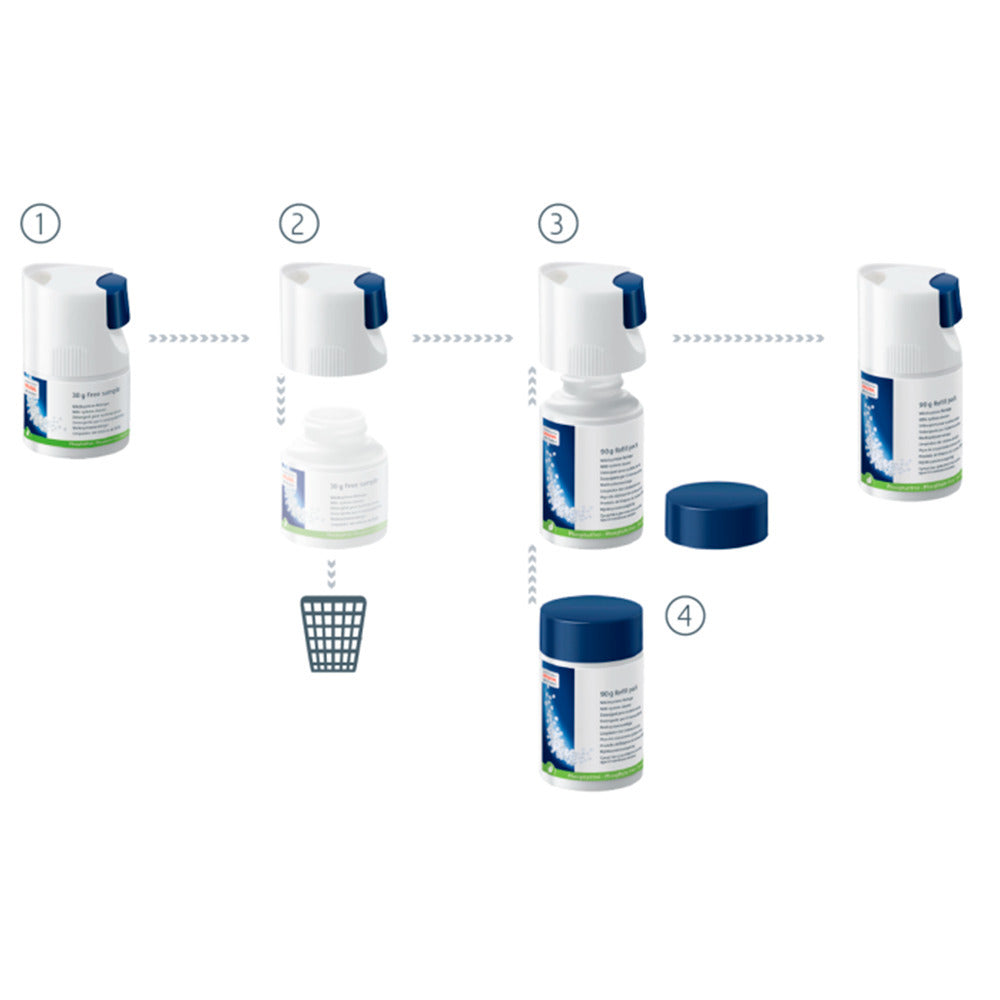 Jura Phosphate-Free Milk System Cleaner Mini-Tabs (90g Bottle, Off-White)