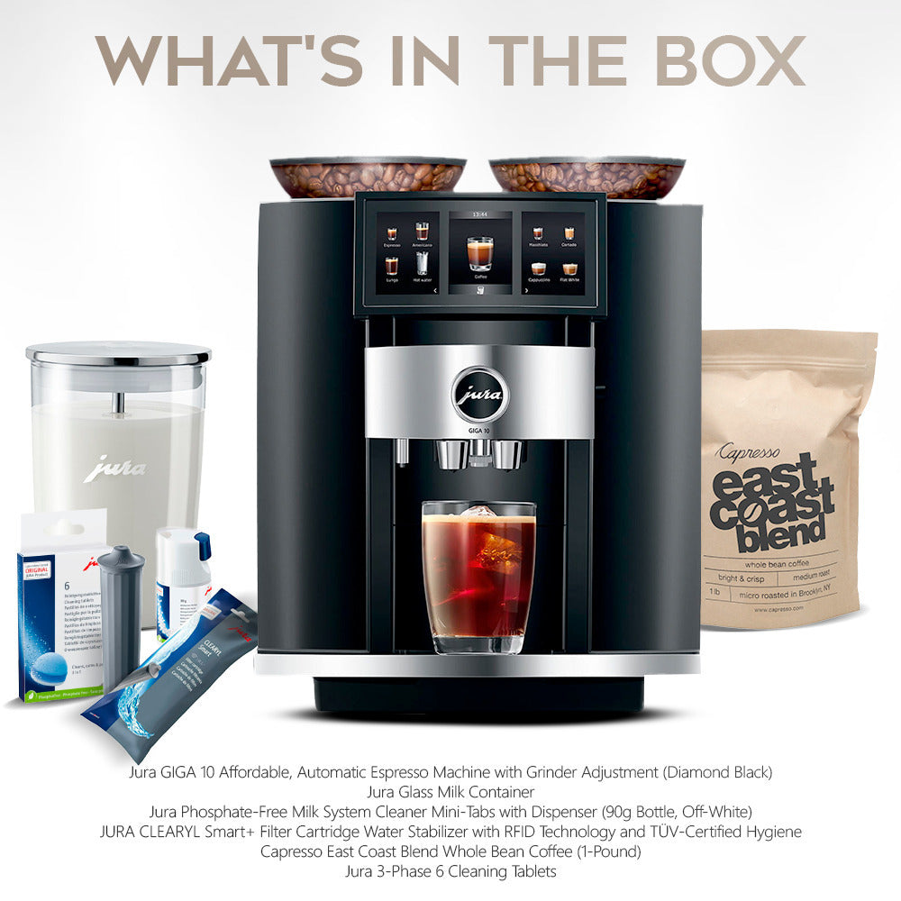 Jura GIGA 10 Automatic Espresso Machine Diamond Black Bundle (Open Box)
