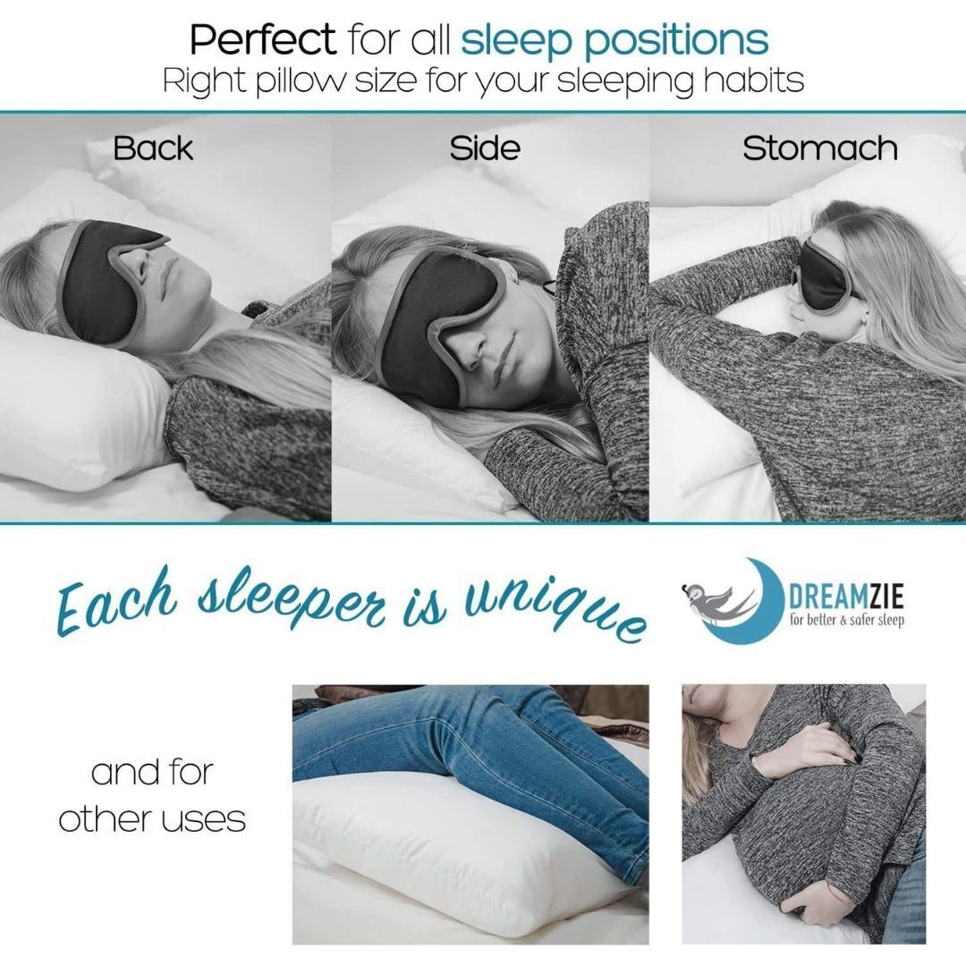 Dreamzie Standard 20x26 Inch White Adjustable Pillow 2 Pack with Storing Bag