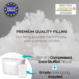 Dreamzie Standard 20x26 Inch White Adjustable Pillow 2 Pack with Storing Bag