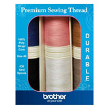 Brother SASEW6 6 Pc Sewing Thread, Black, White, Grey, Blue, Pink, Taupe