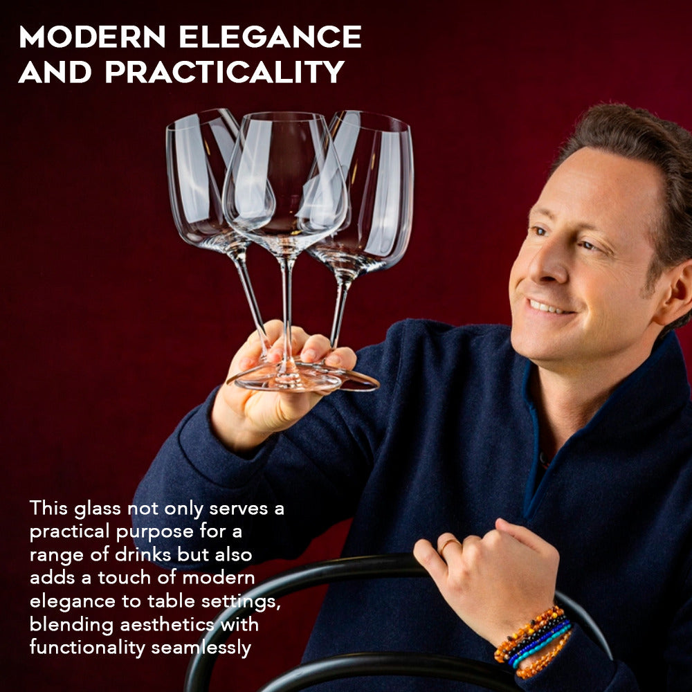 Riedel Grape White Wine or Spritz Glass (Set of 4) with Cloth and Wine Pourer