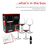 Riedel Grape Pinot Noir, Wine Glass (4) with Cloth and Wine Pourer Bundle
