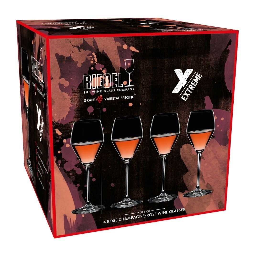 Riedel - 4411/55 Riedel Extreme Rose/Champagne Wine Glass, Set of 4, Clear