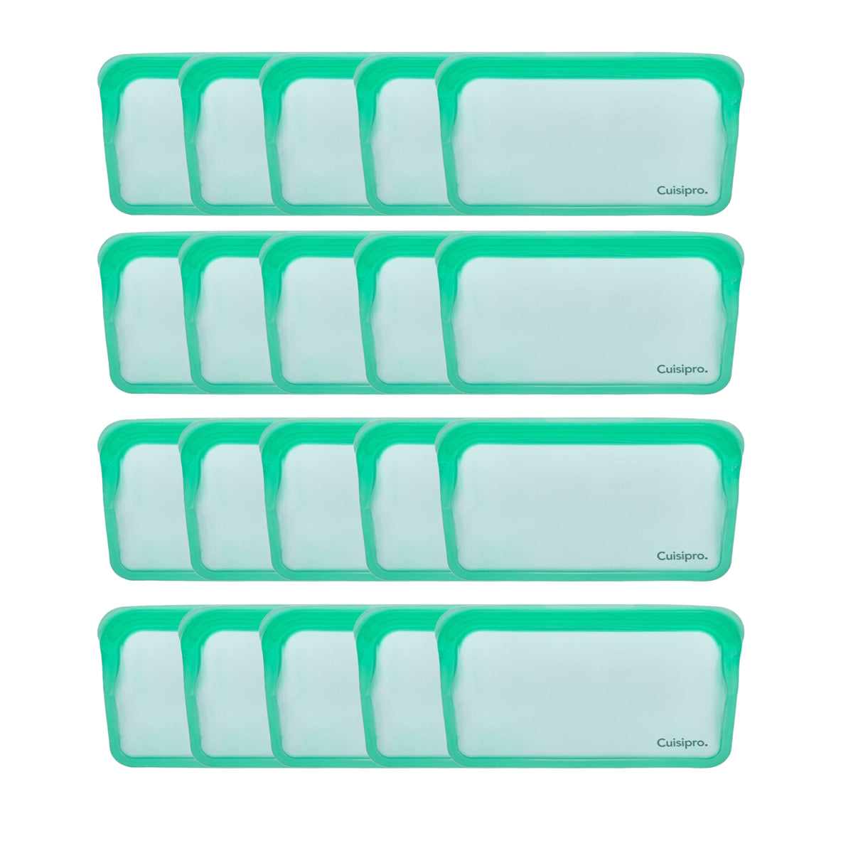 Cuisipro Green Silicone Pack-it Bag, Pack of 20
