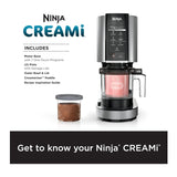 Ninja CN301CO CREAMi Ice Cream Maker for Gelato, Mix-ins, with Pint Containers and Lids (Silver)
