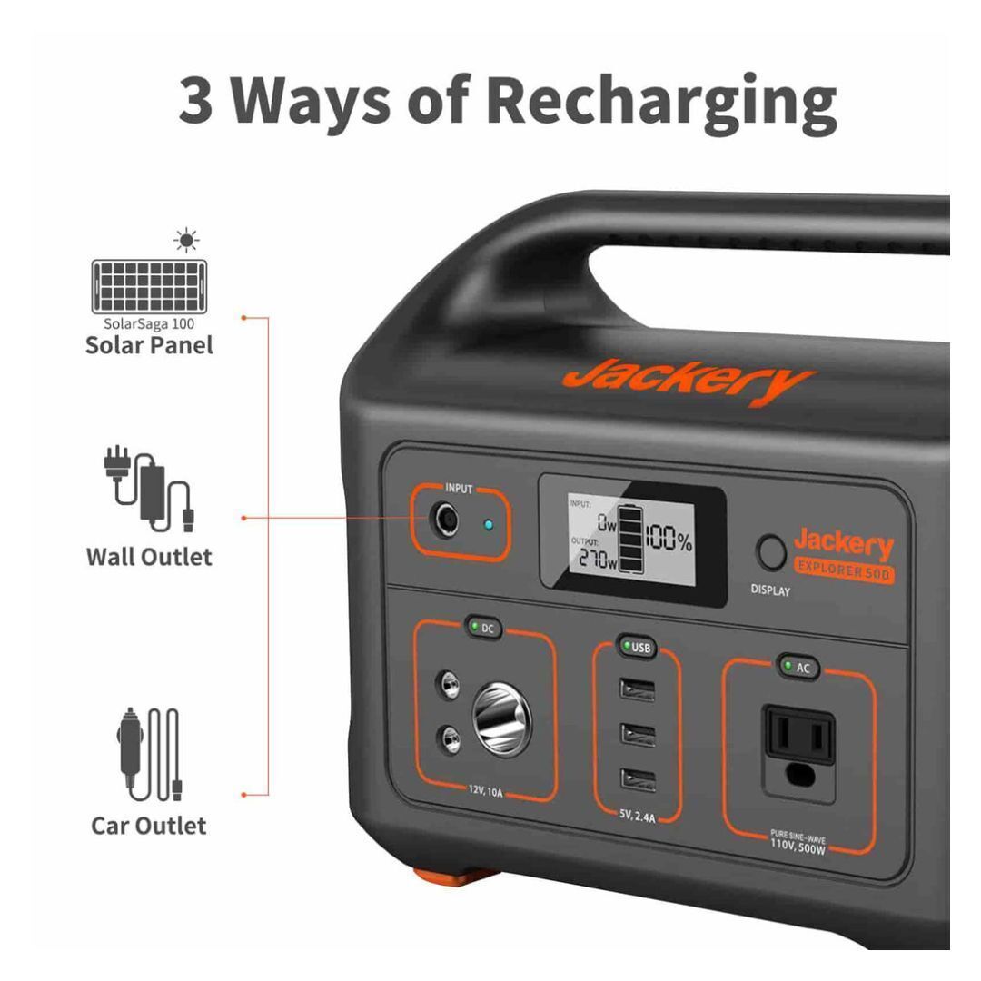 Jackery - Portable Power Station Explorer 500 with SolarSaga 100