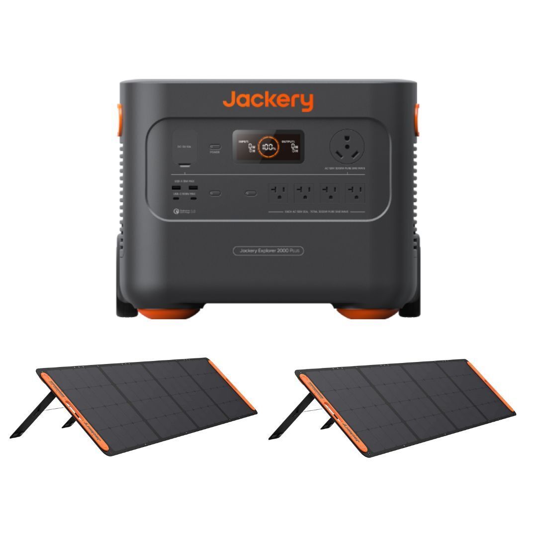 Jackery - Explorer 2000 Plus Portable Power Station with 2x SolarSaga 200