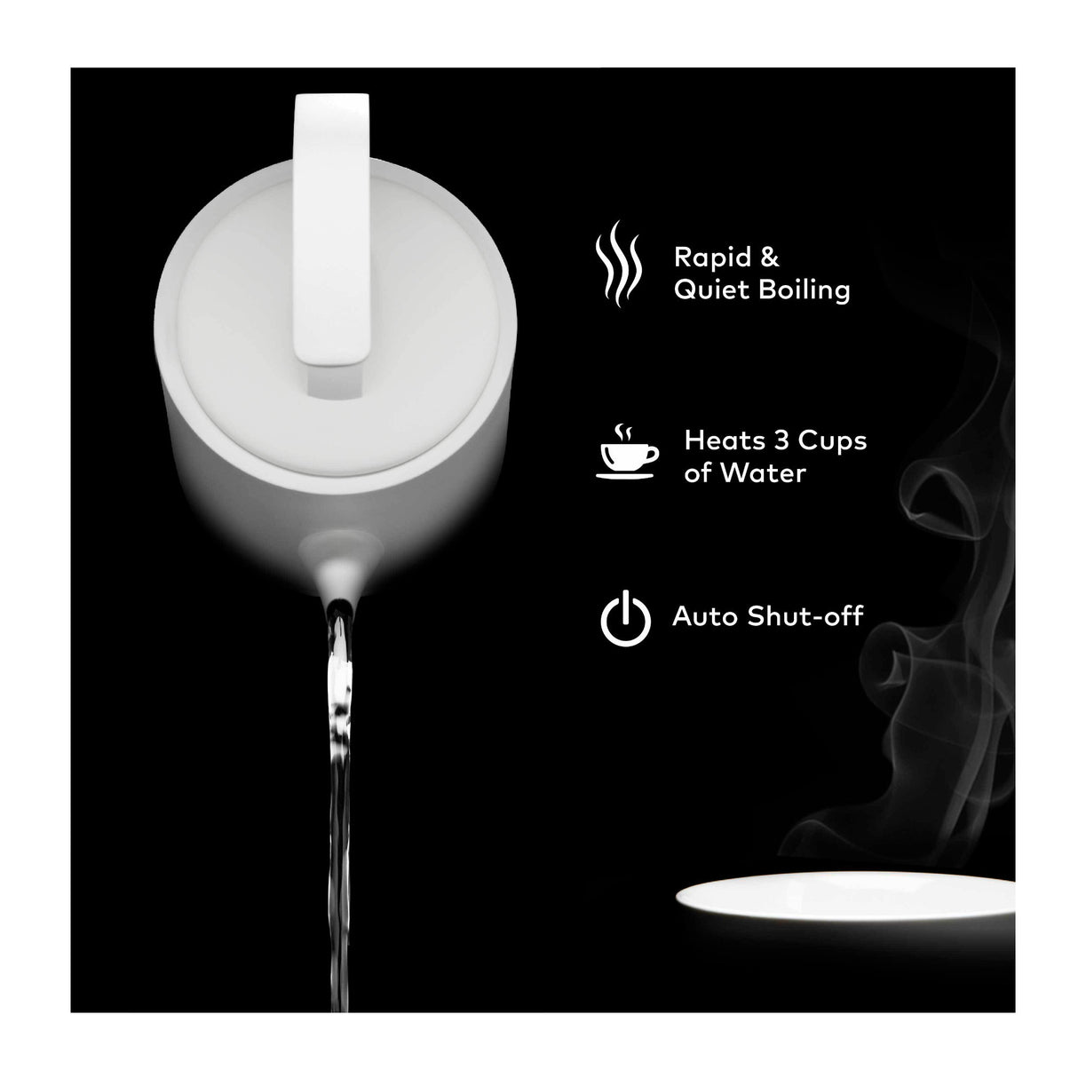 ChefWave Electric Lightweight Pour-over Kettle for Coffee And Tea, Matte White