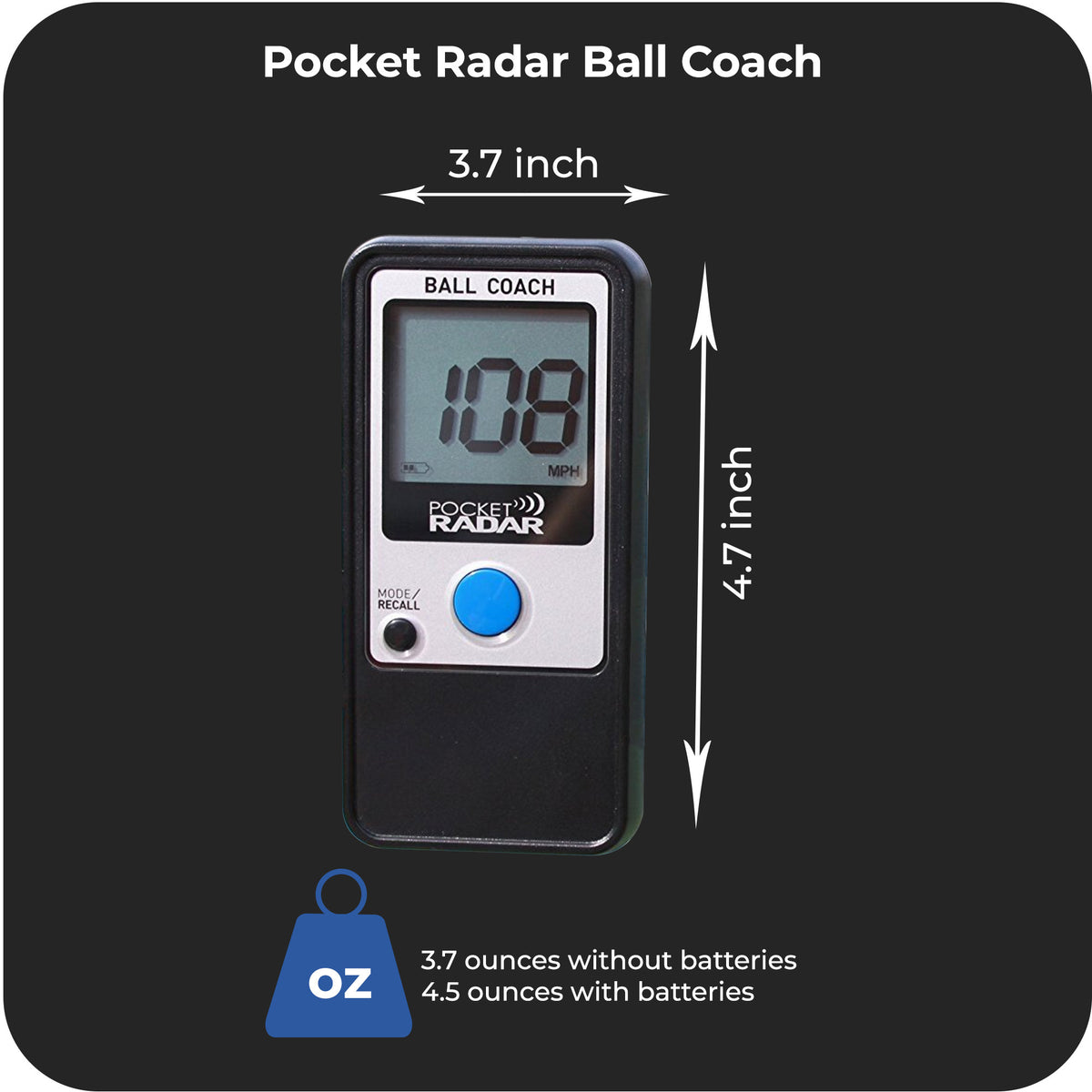 Pocket Radar Ball Coach/Pro-Level Speed Training Tool and Radar Gun Bundle