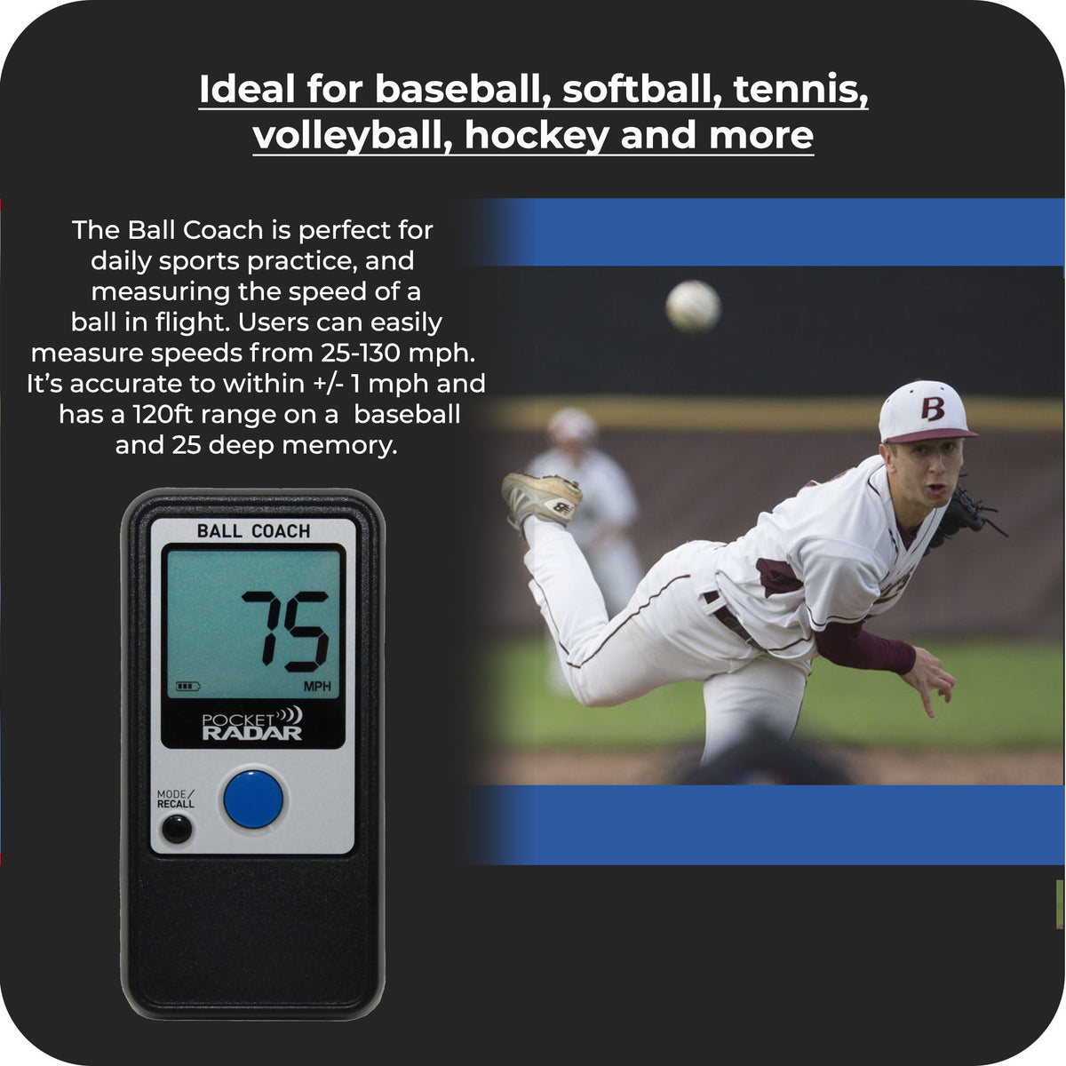 Pocket Radar Ball Coach/Pro-Level Speed Training Tool and Radar Gun Bundle