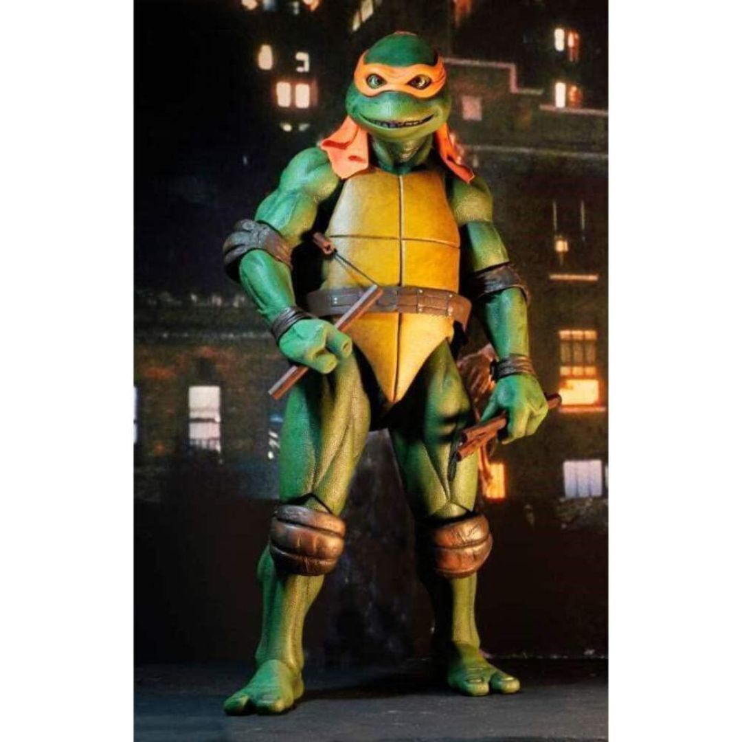 Neca TMNT 1990 Movie 16.5-Inch Michelangelo Action Figure with Two Nun Chucks