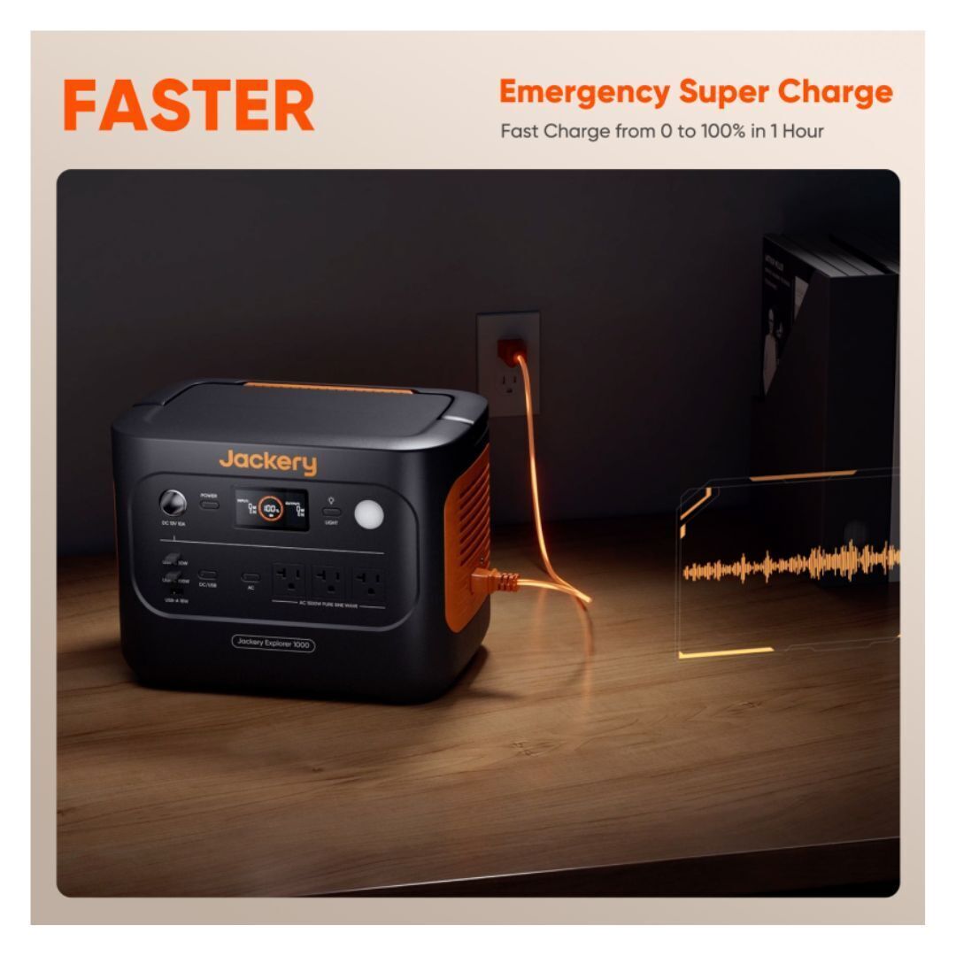 Jackery - Explorer 1000 V2 Portable Power Station with SolarSaga Panel 100