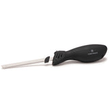 Rechargeable Electric Knife with 2 Serrated Blades and Safety Lock (Black)