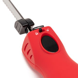 Rechargeable Electric Knife with 2 Serrated Blades and Safety Lock (Red)