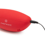 Rechargeable Electric Knife with 2 Serrated Blades and Safety Lock (Red)