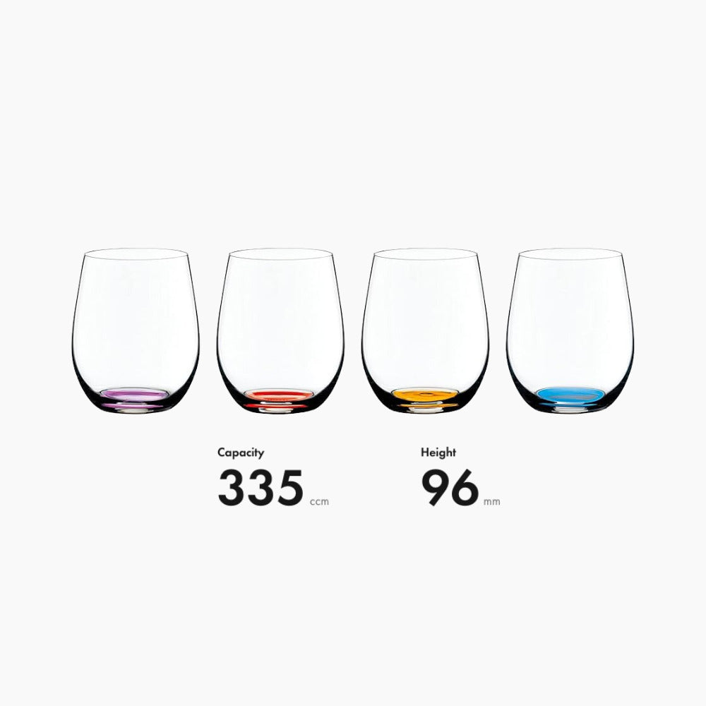 Riedel O Wine Tumbler Happy O (8-Pack) with Polishing Cloth and Wine Aerator