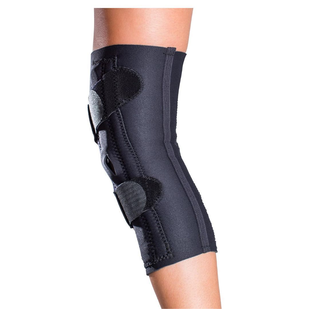 DonJoy Lateral J Patella Knee Support Brace with Hinge: Drytex, Right Leg, Large