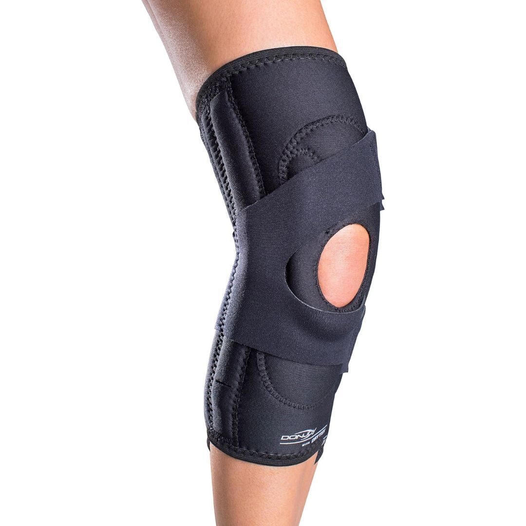 DonJoy Lateral J Patella Knee Support Brace with Hinge: Drytex, Right Leg, Large