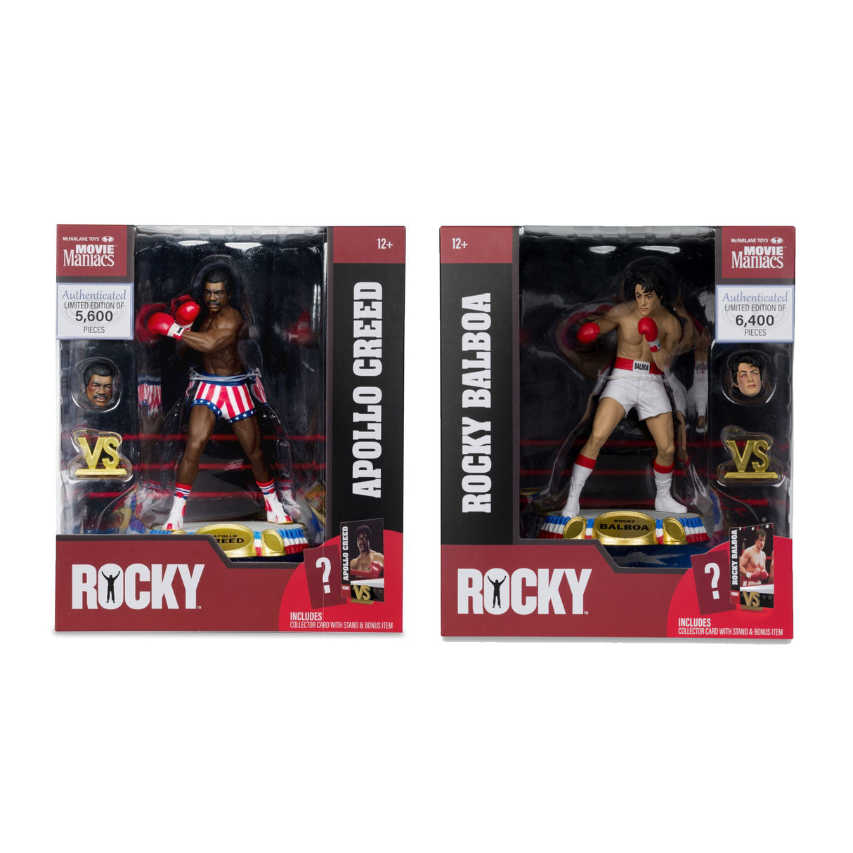 McFarlane Toys Movie Maniacs Rocky Balboa 6 Inch Posed Action Figure Bundle