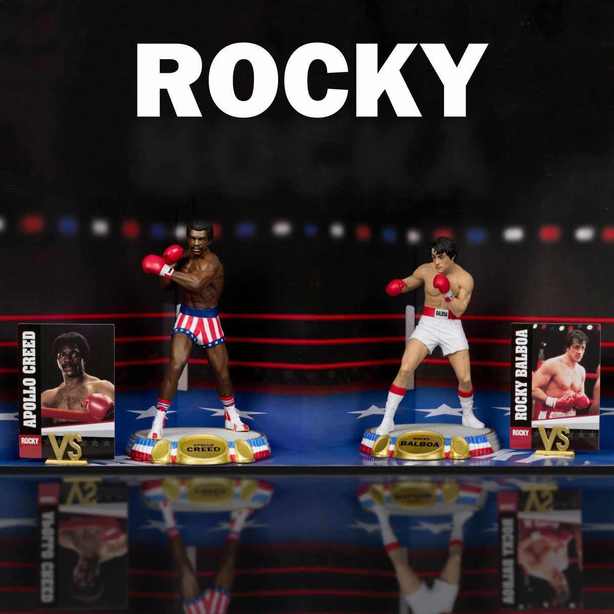 McFarlane Toys Movie Maniacs Rocky Balboa 6 Inch Posed Action Figure Bundle