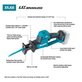 Makita XRJ08Z 18V LXT Lithium-Ion Brushless Cordless Recipro Saw Tool