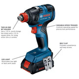 BOSCH GXL18V-240B22 18V 2-Tool Combo Kit with 1/2 In. Hammer Drill/Driver