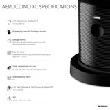 Nespresso Aeroccino XL Milk Frother with Three Styles of Milk Froth and Auto Shut-Off Feature