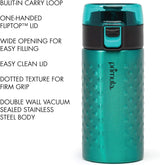 Primula Hamilton Water Bottle Single Serve Double Wall, 12 oz, Teal