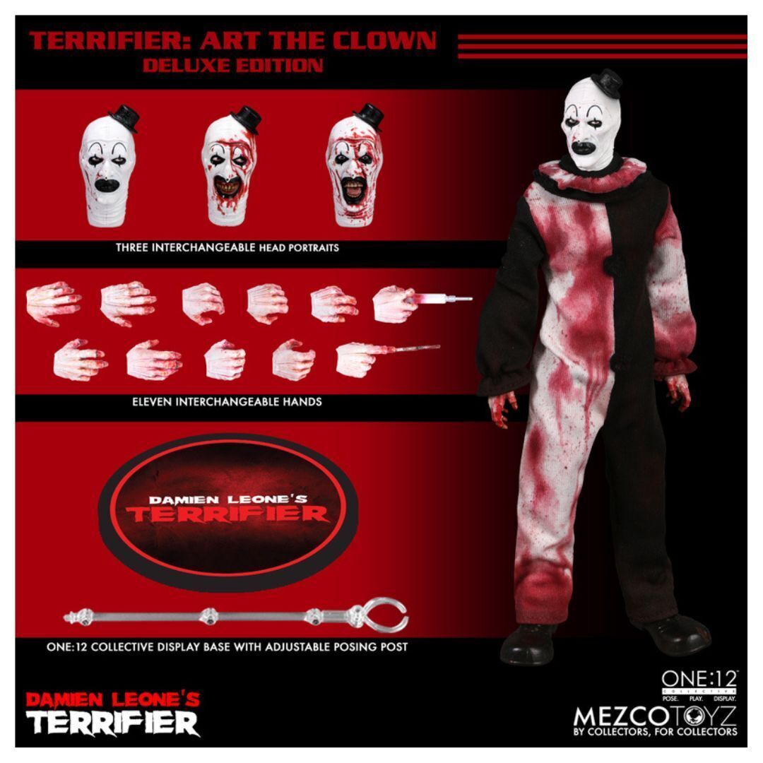 Mezco Toyz- Terrifier Art the Clown Deluxe One:12 Collective Action Figure