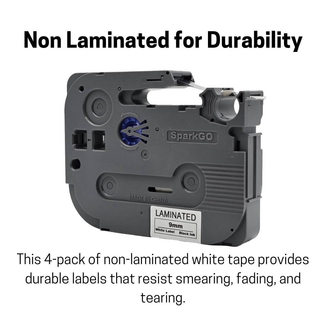 SparkGo Non-Laminated Label Tape T-A221E 4 Pack