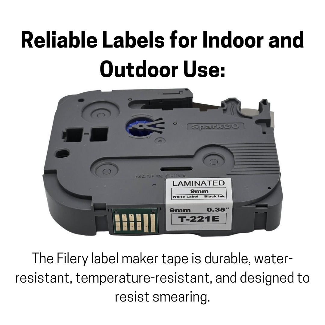 SparkGo Non-Laminated Label Tape T-A221E 4 Pack