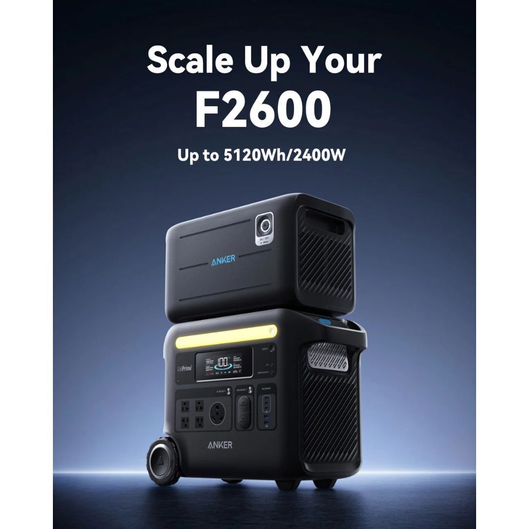 Anker SOLIX F2600 + BP2600 Expansion Battery - 5120Wh | 2400W