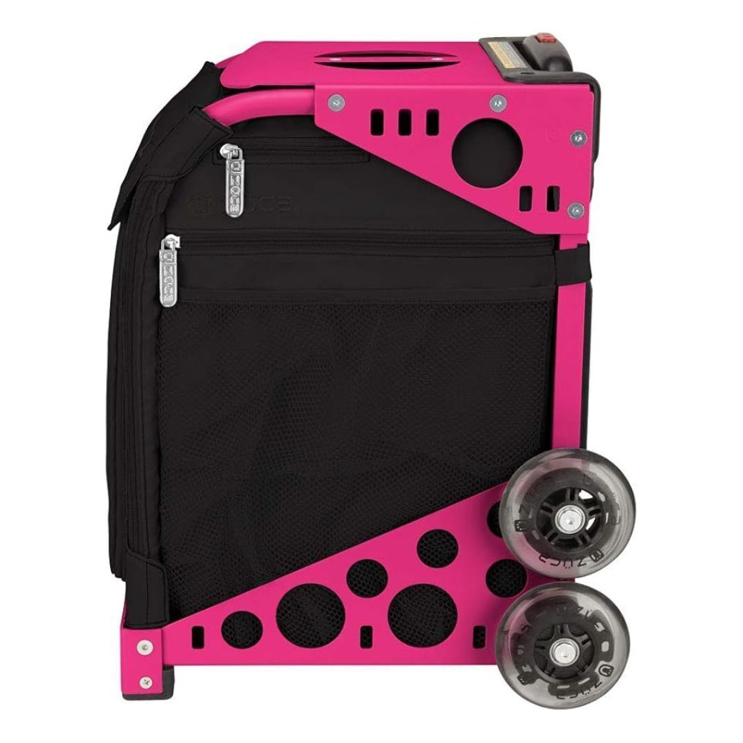 ZUCA Stealth Insert Bag and Neon Pink Frame with Flashing Wheels