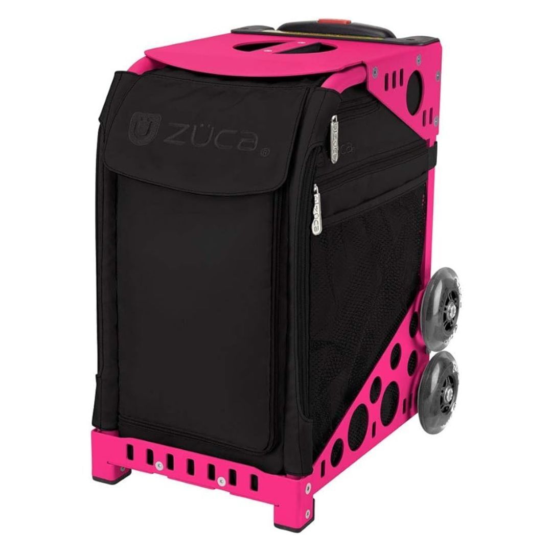 ZUCA Stealth Insert Bag and Neon Pink Frame with Flashing Wheels