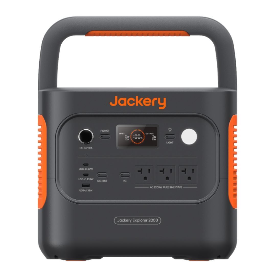 Jackery Explorer 2000 V2 Portable Power Station with 2 SolarSaga Panel 100 mini