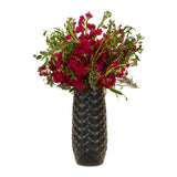 Amaranth 10-Inch Floral Care Impact Resistant Smarter Vase (Black Diamond)