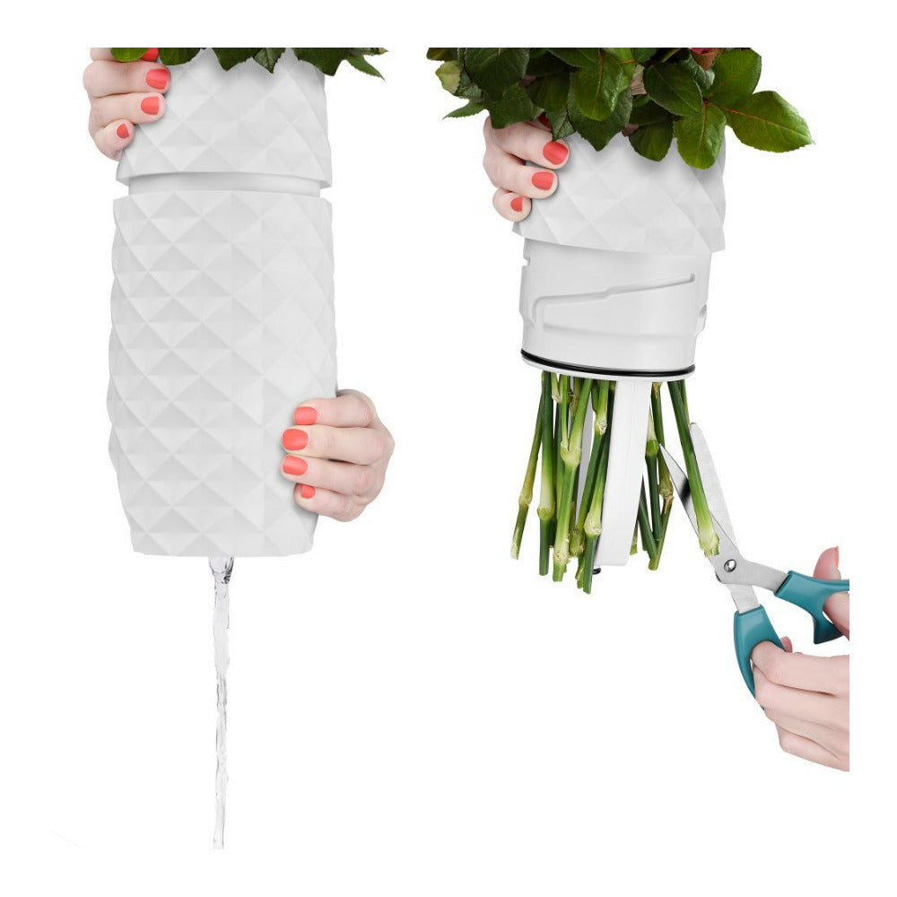 Amaranth 10-Inch Floral Care Impact Resistant Smarter Vase (White)